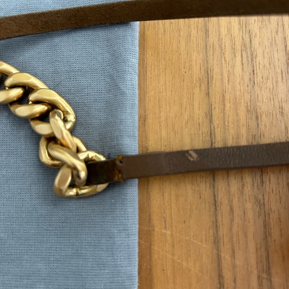 Miu Miu brown leather belt w/chain - Picture 7 of 7